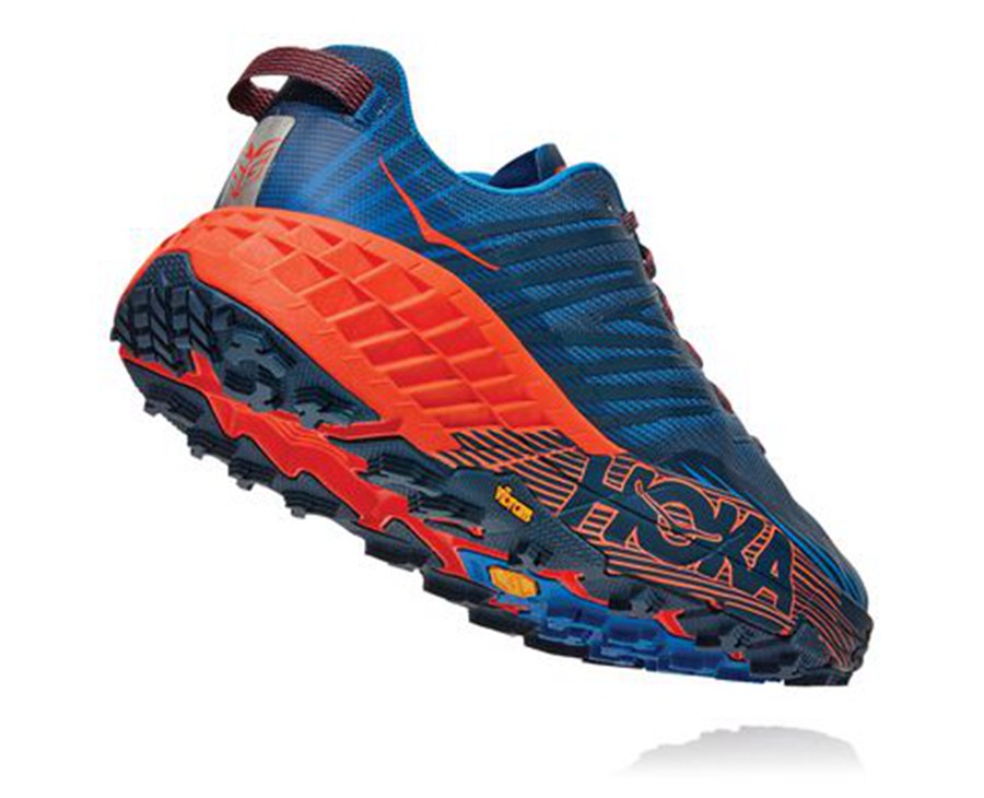 Hoka One One Trailsko Herre - Speedgoat 4 - Blå/Rød - 680532OEB